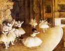 Het ballet repetitie op het podium 1874