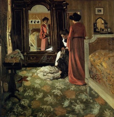 Chambre à coucher Intérieur avec deux figures 1904