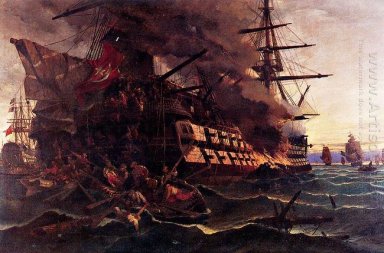 De aanval op de Turkse vlaggenschip in de Golf van Eressos op de