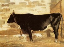 Vaca en un establo, también conocido como La Vaca Negro