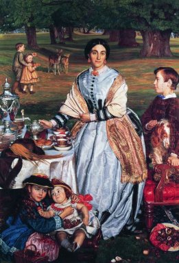 Lady Fairbairn com suas crianças
