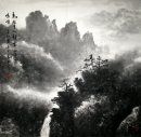 Wasserfall, Bäume - Chinesische Malerei