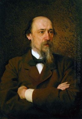 Portret van De Dichter Nikolaj Nekrasov 1877