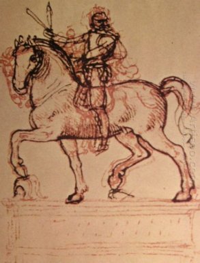 Zeichnung eines Reitermonument