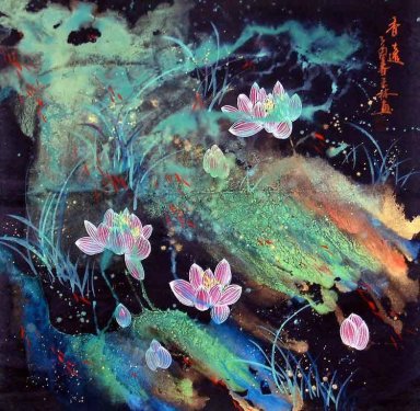 Lotus Chinees schilderij