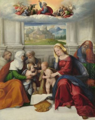 De Heilige Familie met Heiligen