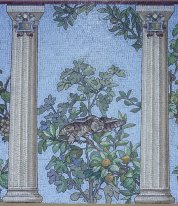 Mosaic - sala de jantar salão da biblioteca de Sainte-Barbe, Par