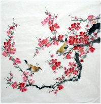 Ameixa-Pássaros - Pintura Chinesa
