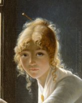 Junge Frau Zeichnung (Detail)
