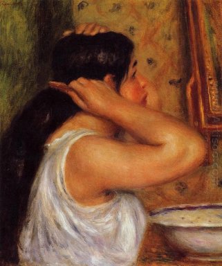 Frau, die ihr Haar 1908