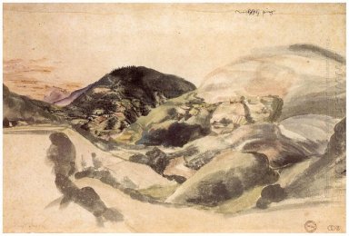 paisagem perto Segonzano no cembra vale 1495