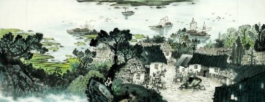 A small village - Chinese Painting