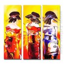 Hand-painted People Oil Painting - Set of 3