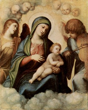 Madonna et enfant avec des anges