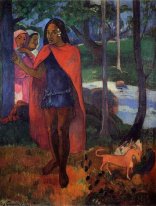 trollkarlen av Hiva Oa Marquesan mannen i röd cape 1902