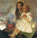 Jaroslava y Jiri hijos del artista s 1919