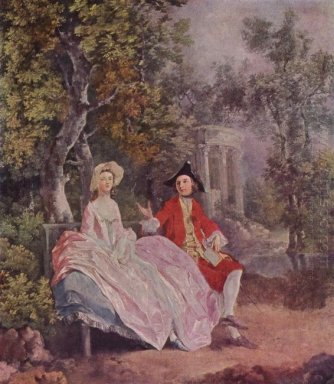 Konversation i en park 1745