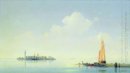 Le port de Venise l'île de San Georgio 1844