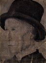 Portrait des Mannes mit Hut