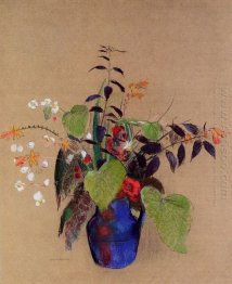 Blommor i en blå Jug