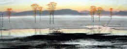 Pegunungan, Air, Pohon - Lukisan Cina