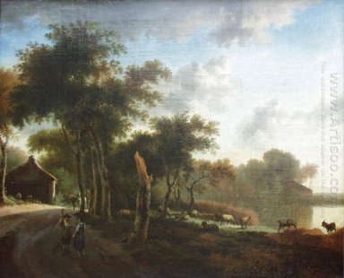 Landscape with shepherds