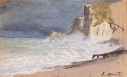 The Manneport Etretat Amont Cliff Rough Cuaca 1886