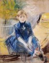 Kleines Mädchen mit einem blauen Jersey 1886