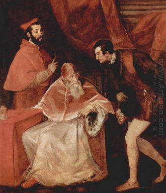 Portret van Farnese Paus Paulus III met zijn nichten