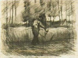 Gandum Lapangan Dengan Pohon Dan Mower 1885