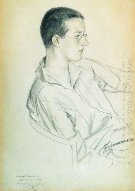 Retrato del compositor Dmitri Shostakovich En Adolescencia 1923