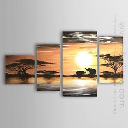 Tangan-Dicat Landscape Oil Painting - Set 4