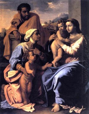 De Heilige Familie Met St Elizabeth en Johannes de Doper