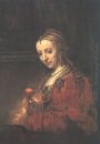 Mujer Con Una Rosa 1630