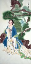 Красивая дама, Дерево - китайской живописи
