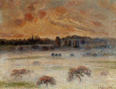 coucher du soleil avec le brouillard Eragny 1891