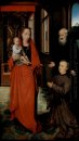 Oskuld och barn med St Anthony Abboten och en donator 1472