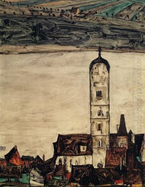 église à Stein sur le Danube 1913