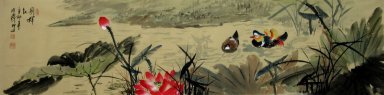 Mandarin Duck & Lotus - pintura chinesa