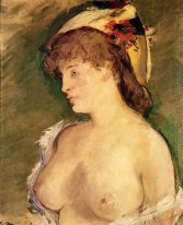 die Blondine mit nackten Brüsten 1878