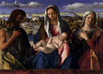 Madonna et enfant avec St John The Baptist et un saint Détail D'