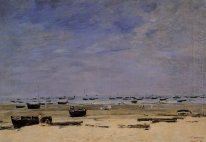 La línea de costa en Berck durante la bajamar 1882