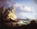 Seashore com pescadores 1781