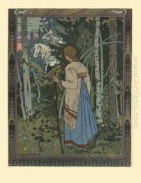 Illustration för sagan Vasilisa The Beautiful 1900 1