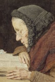 ? ltere Frau in der Bibel lesend