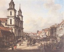 Beskåda av Cracow Förort Från 9Bwiat Street 1778 Nowy?