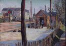 Railway Junção Perto Bois Colombes 1886