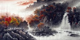 Waterfall - Lukisan Cina