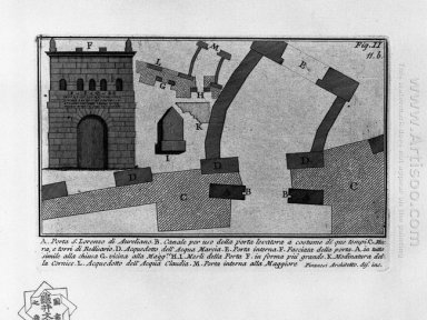 De Romeinse Oudheden T 1 Plaat Xi Porta Tiburtina 1756