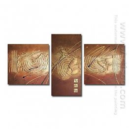 Hand-painted Abstract Oil Painting - Set of 3